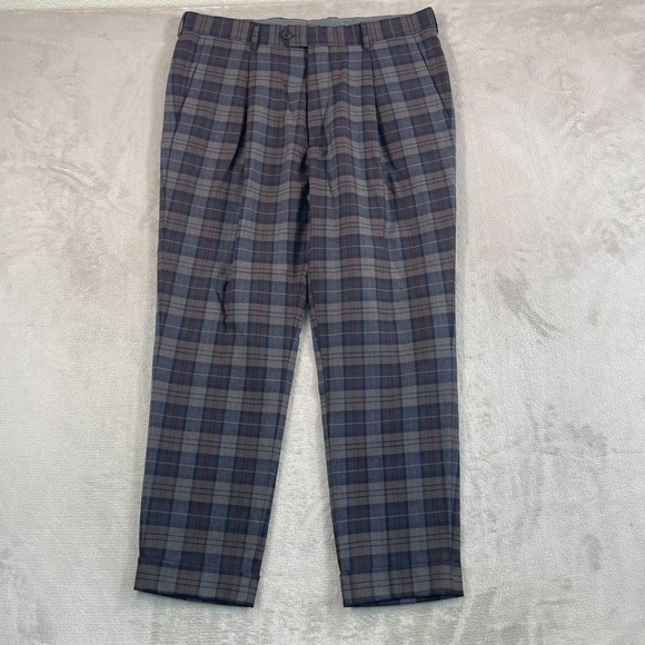 Todd Snyder Trousers Men 36x29 Multi Plaid 100% Wool Pleated Cuffed NWOT $398